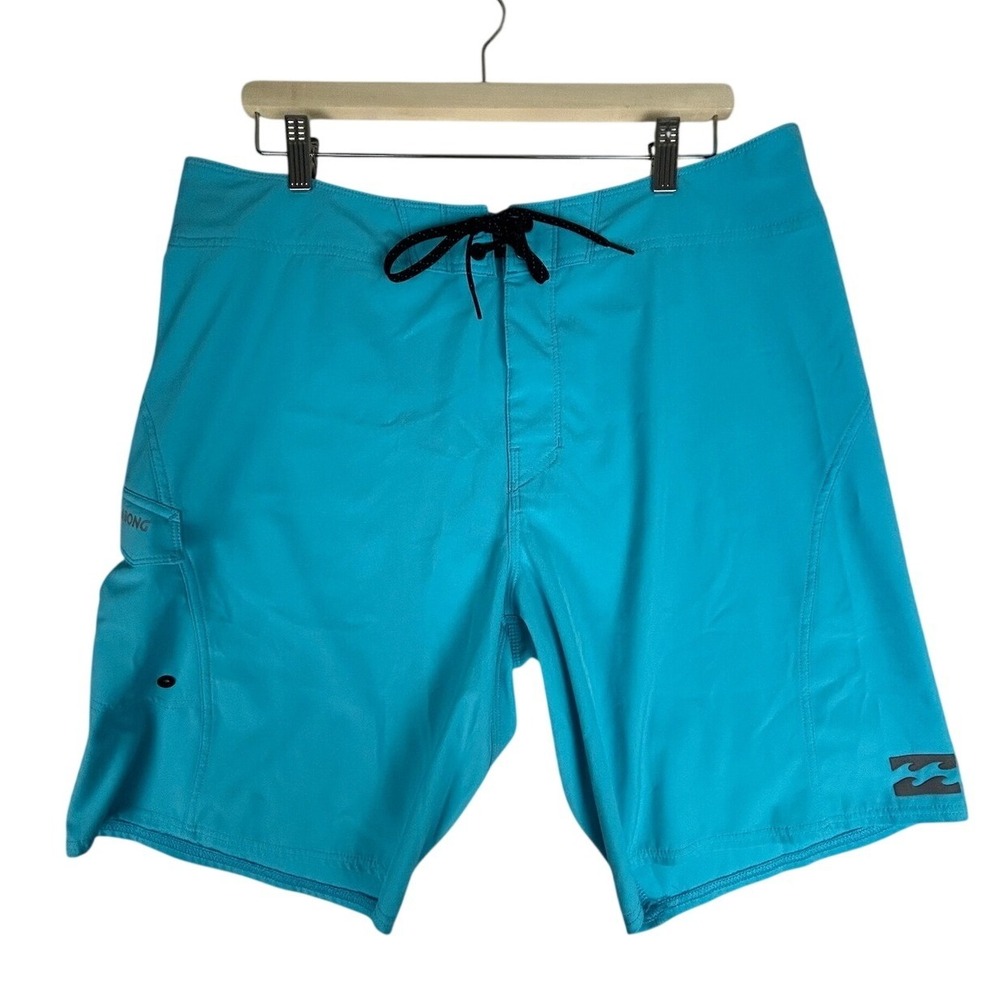 Billabong Platinum X Board Shorts Mens 38 Aqua Blue Stretch Surf Swim Shorts